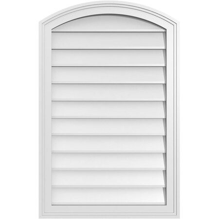 Ekena Millwork Arch Top Surface Mount PVC Gable Vent: Functional, w/ 2"W x 1-1/2"P Brickmould Frame, 22"W x 34"H GVPAR22X3402SF